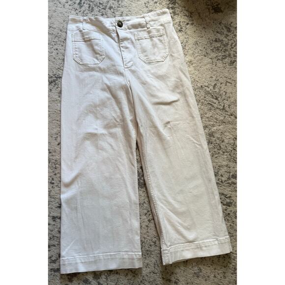 Maeve Collete Wide Leg Crop Jean Whote SIze 32 - Picture 2 of 5
